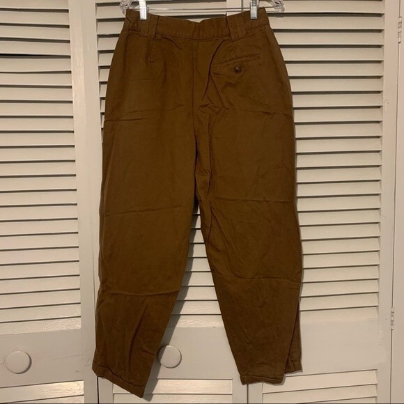 Vintage Roo Crossing size 14 Brown Paper Bag Ankle Length Pants 100% Cotton - Picture 4 of 12